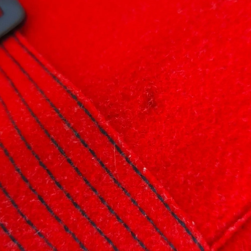 Kate Spade Red Wool & Patient Leather Shoulder Bag